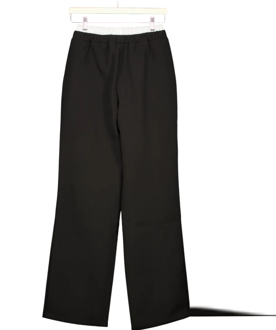 4th & Reckless Black Contrast Waistband Straight Leg Trouser- Bianca UK 6