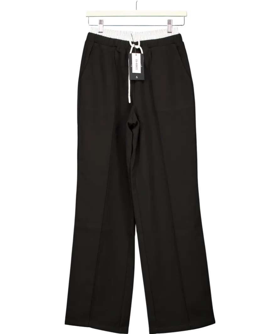 4th & Reckless Black Contrast Waistband Straight Leg Trouser- Bianca UK 6