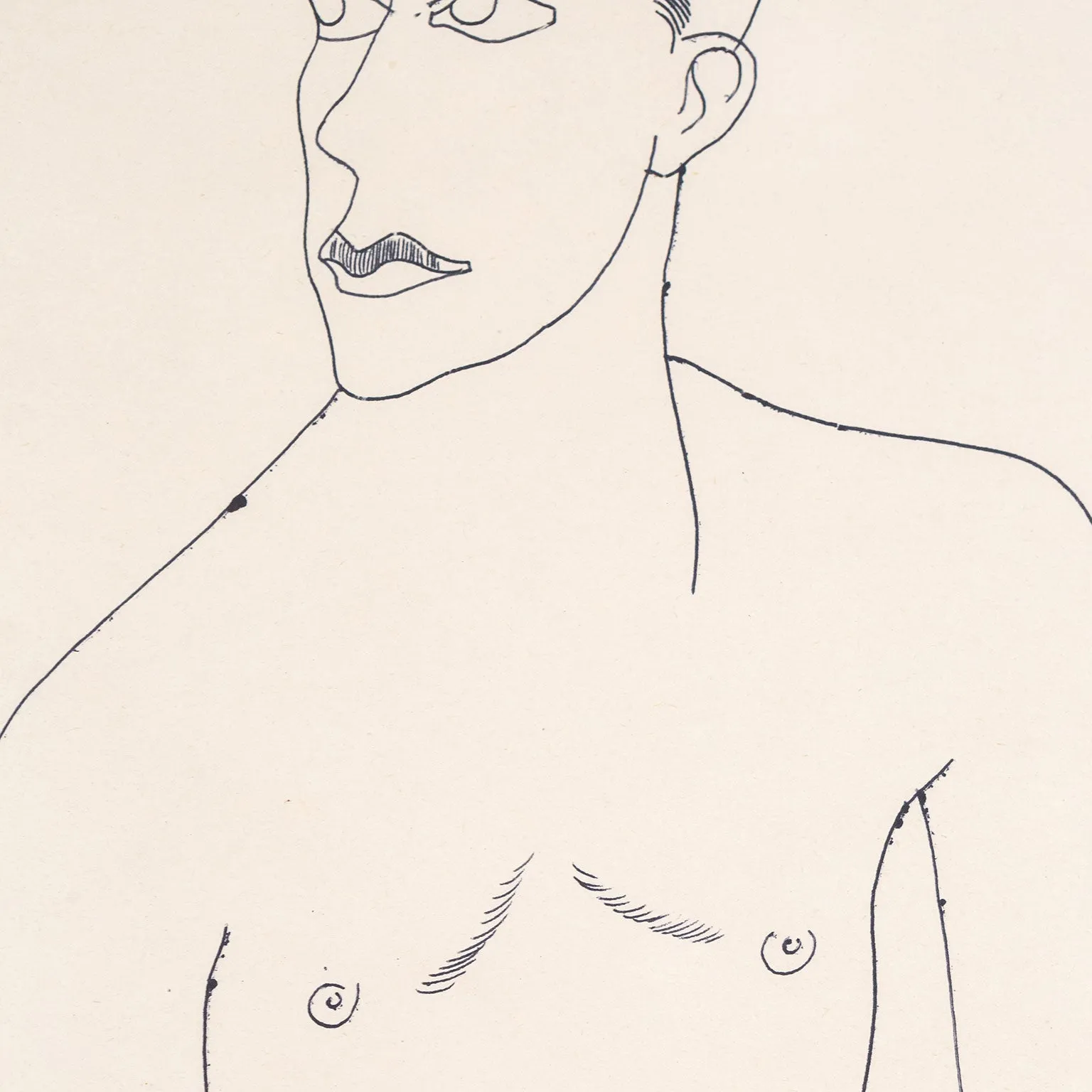 ANDY WARHOL "SEATED MAN" DRAWING, 1956