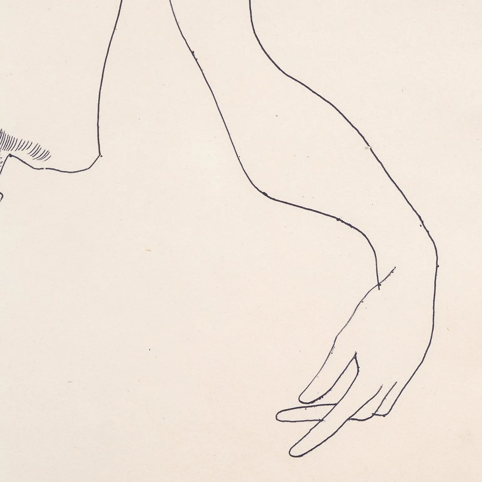 ANDY WARHOL "SEATED MAN" DRAWING, 1956