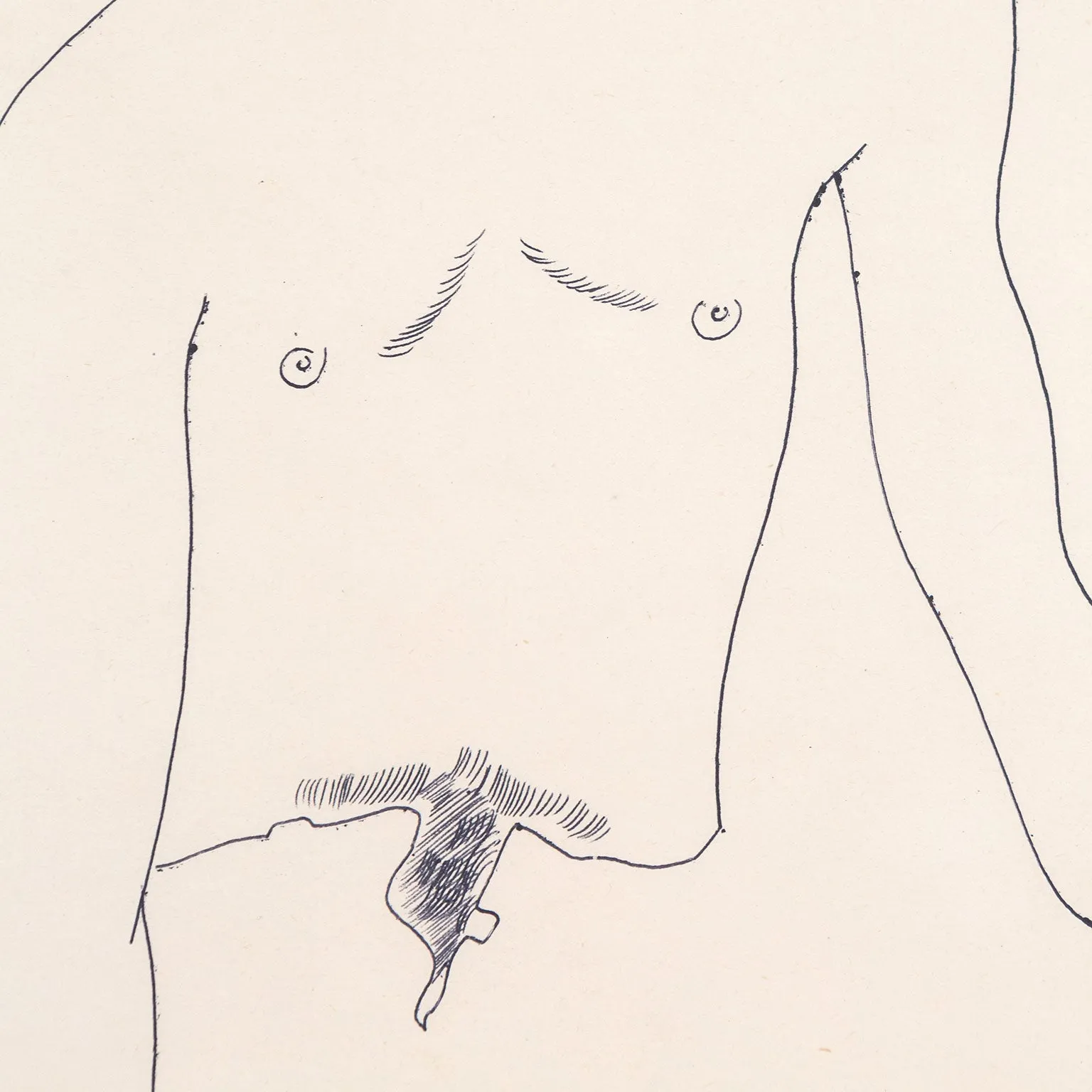 ANDY WARHOL "SEATED MAN" DRAWING, 1956