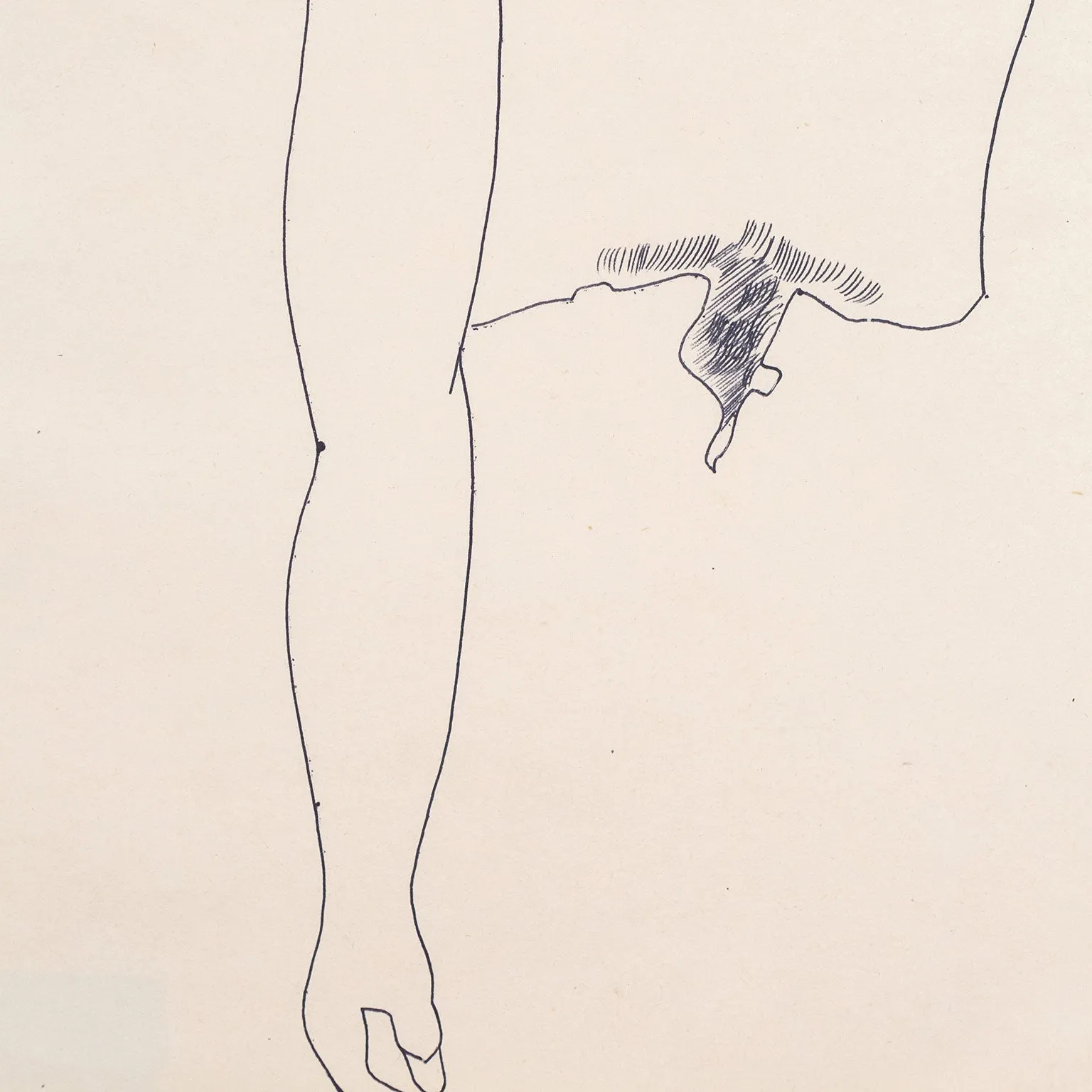 ANDY WARHOL "SEATED MAN" DRAWING, 1956