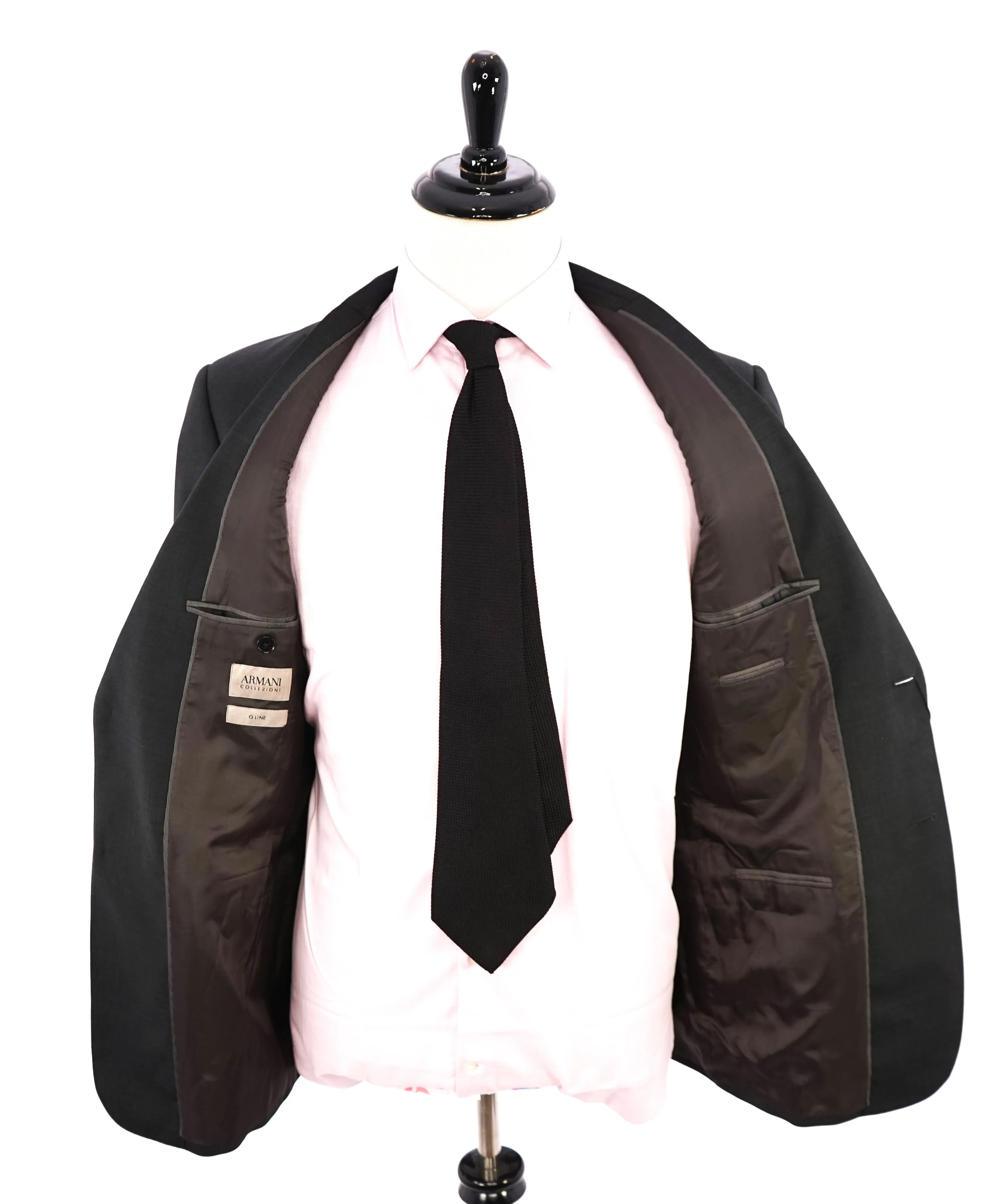 ARMANI COLLEZIONI -  "G Line" Classic Gray Charcoal Notch Lapel Suit - 40R