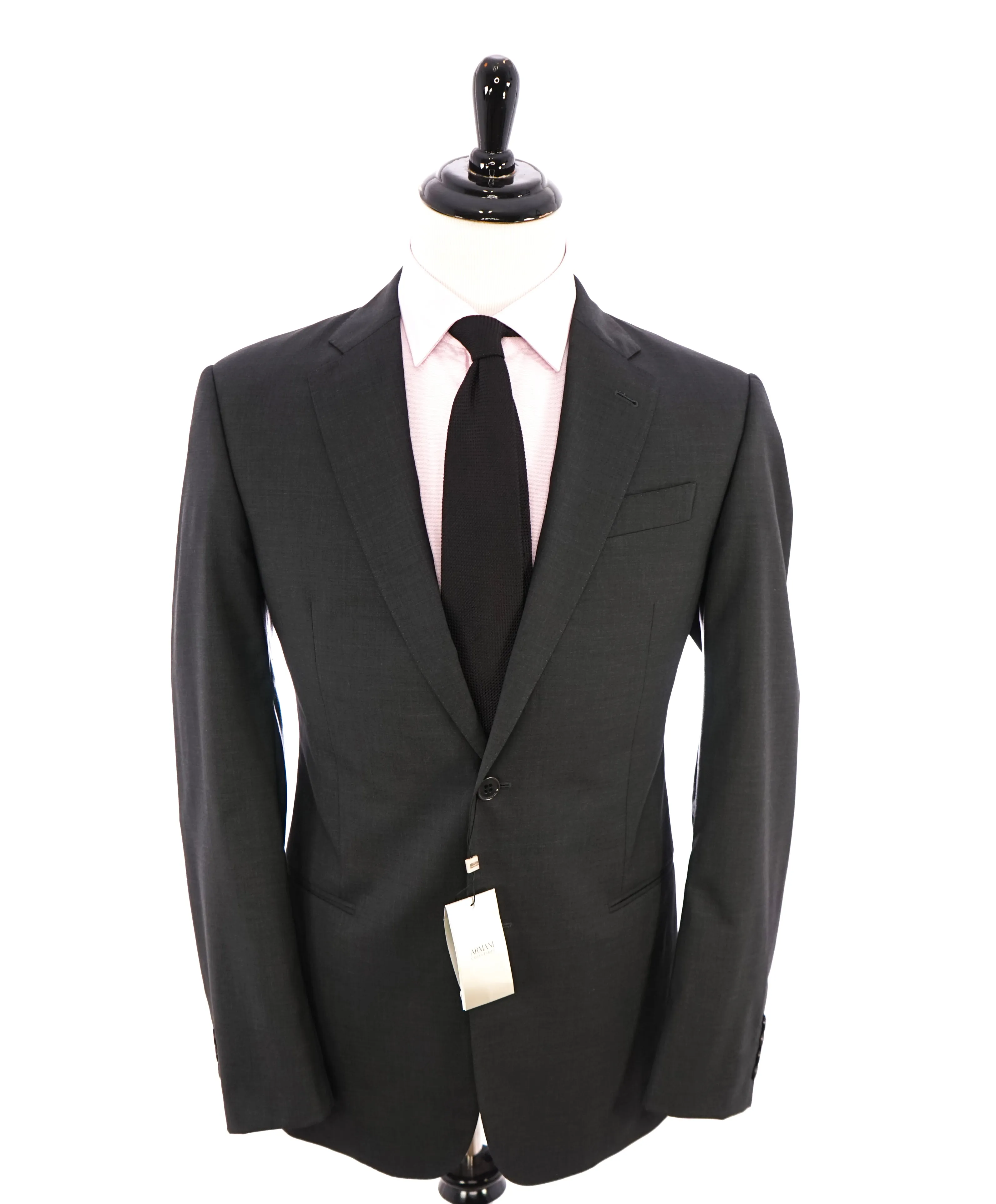 ARMANI COLLEZIONI -  "G Line" Classic Gray Charcoal Notch Lapel Suit - 40R