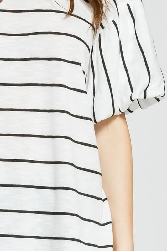 AUBREY BALLOON SLEEVES& STRIPES