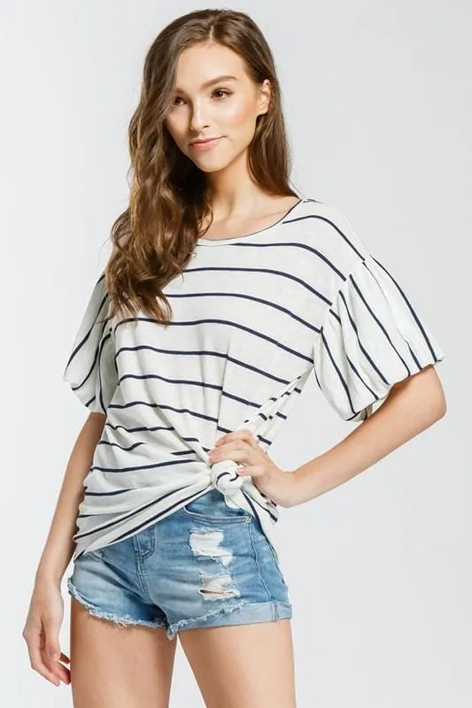 AUBREY BALLOON SLEEVES& STRIPES
