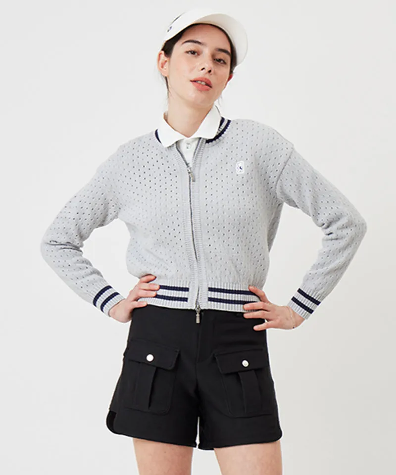 AVEN Two-Way Zip-Up Cardigan - Gray