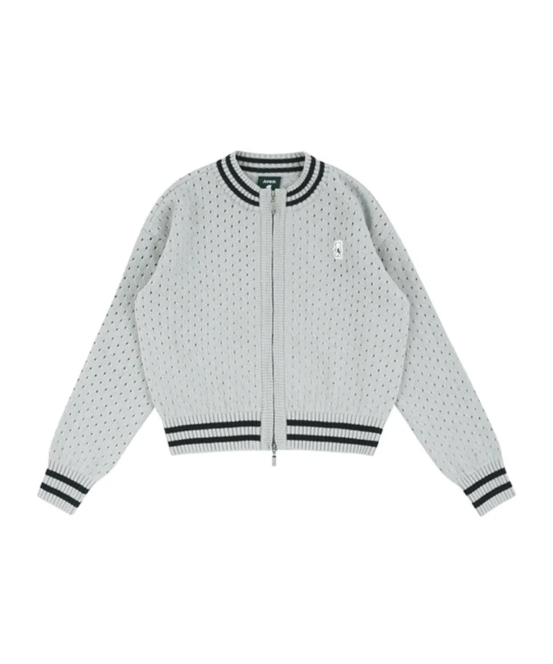 AVEN Two-Way Zip-Up Cardigan - Gray