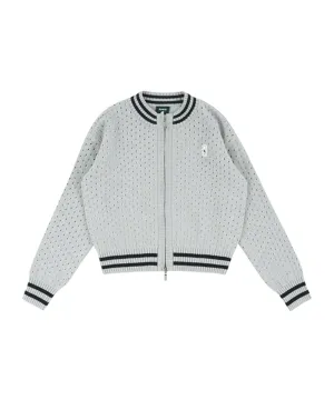 AVEN Two-Way Zip-Up Cardigan - Gray