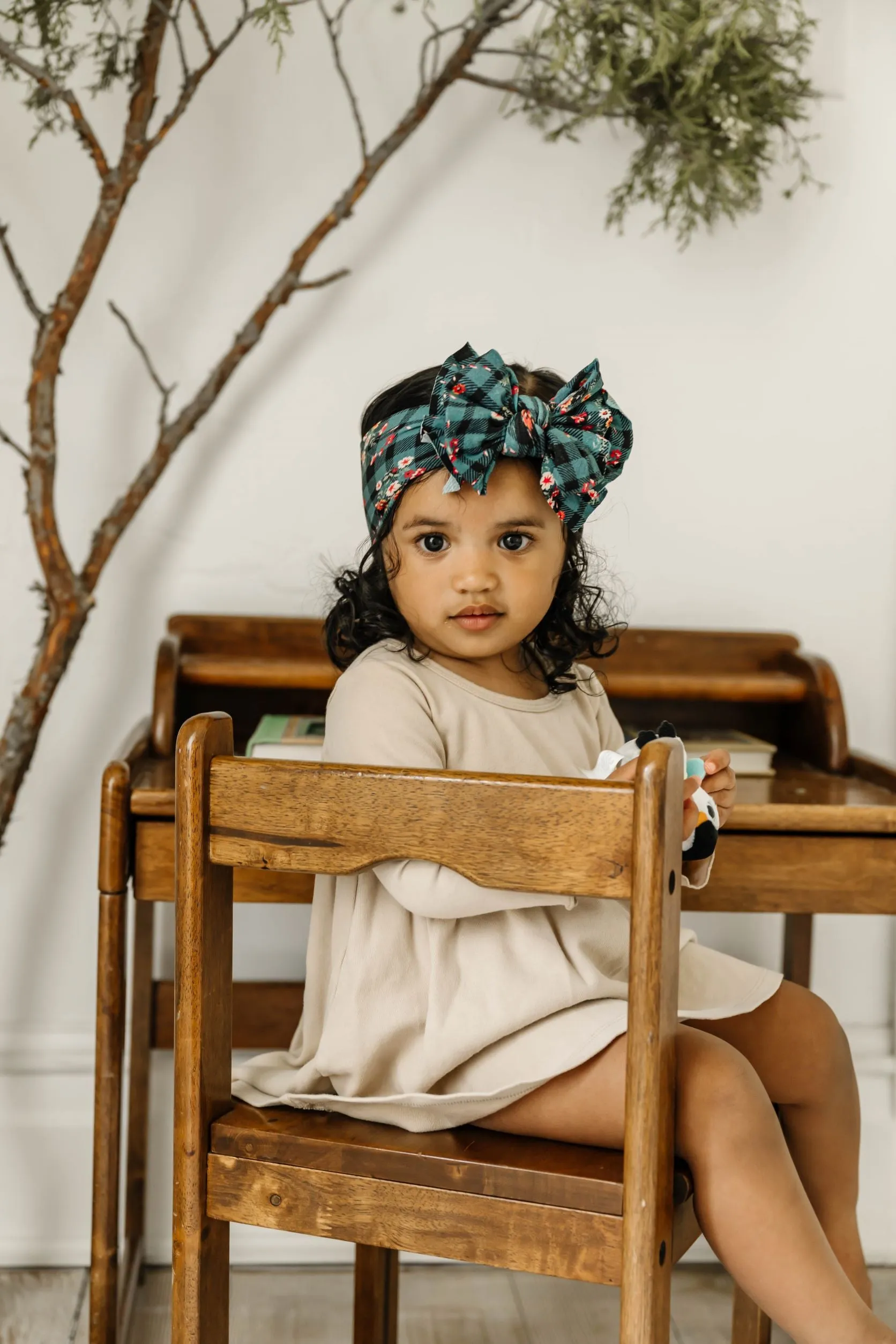 Baby Bling Floral Plaid Printed FAB Headband