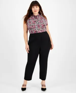 Bar III Womens Plus Size Compression Straight-Leg Ankle Pants 10859615