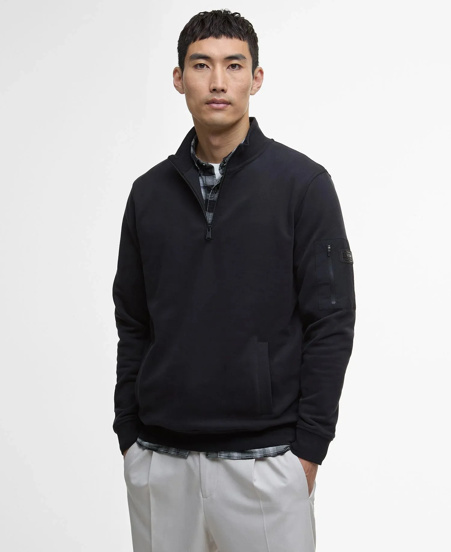 Barbour International Mens Ewan Halfzip - Black or blue