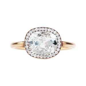 Bell & Bird cushion Cut Diamond Cluster Ring