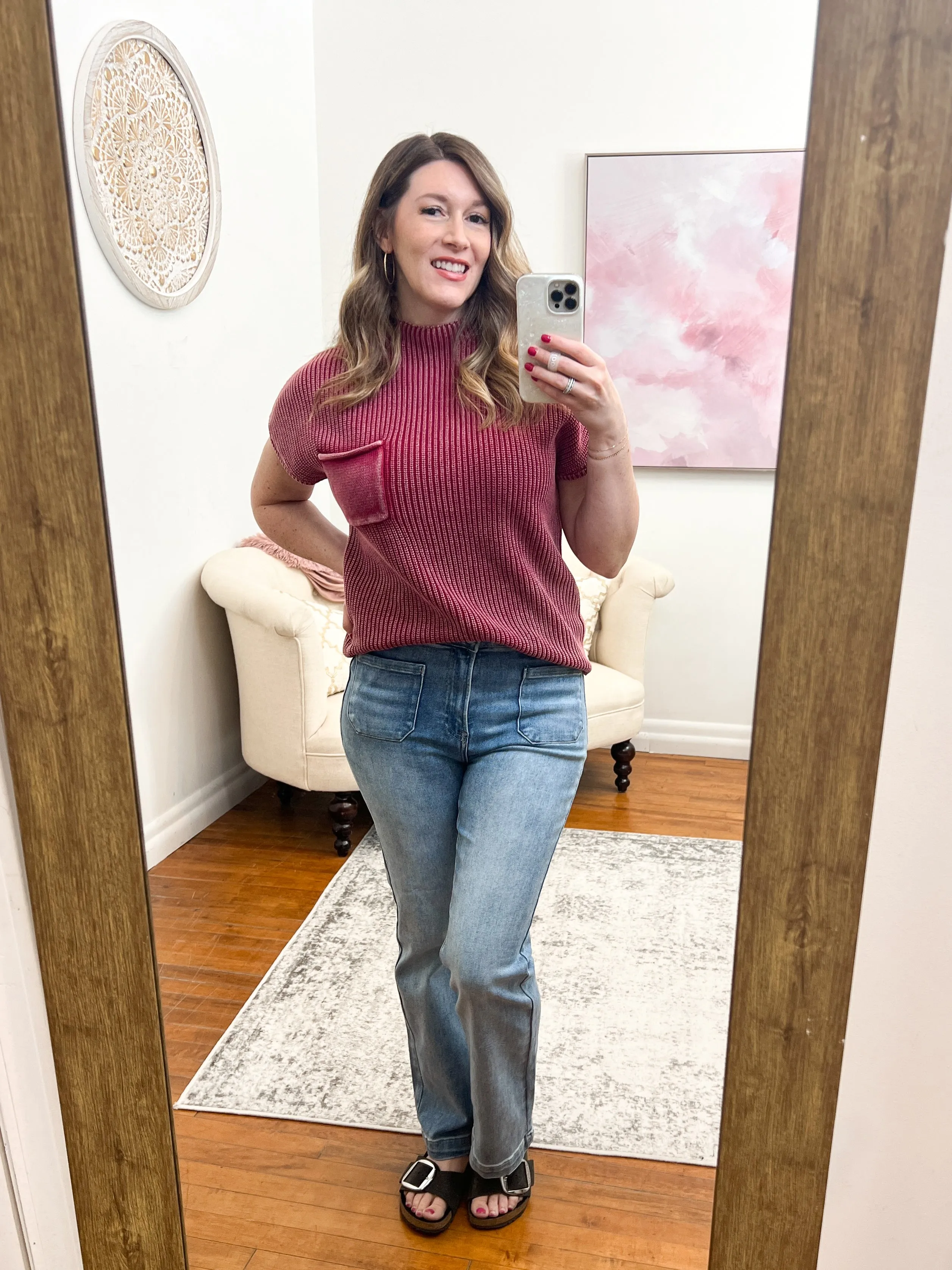 Betsy Pocket Patch Straight Risen Jeans