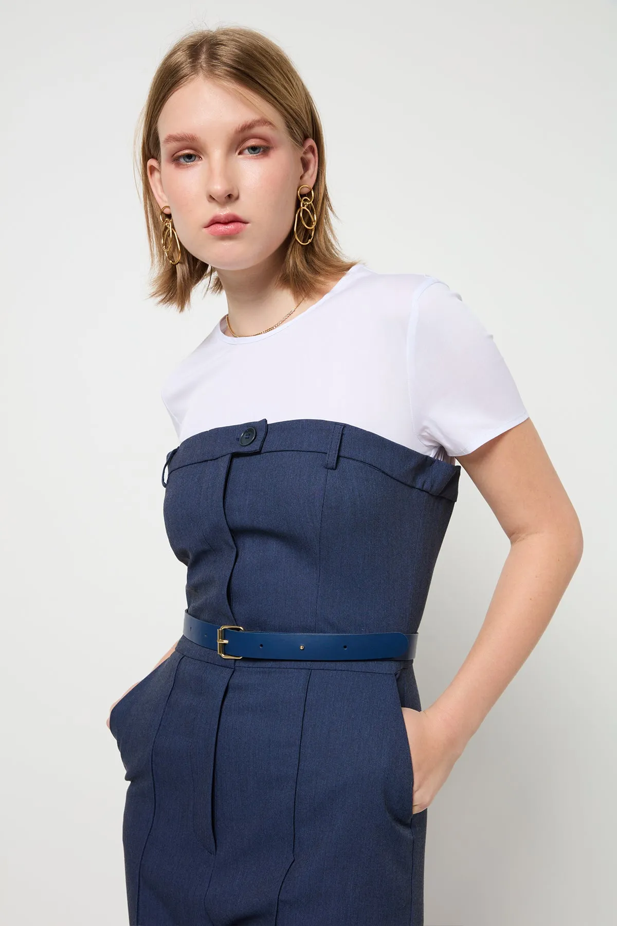 Bleu entier Jump Suit (Y507HAA) - DENIM SCURO