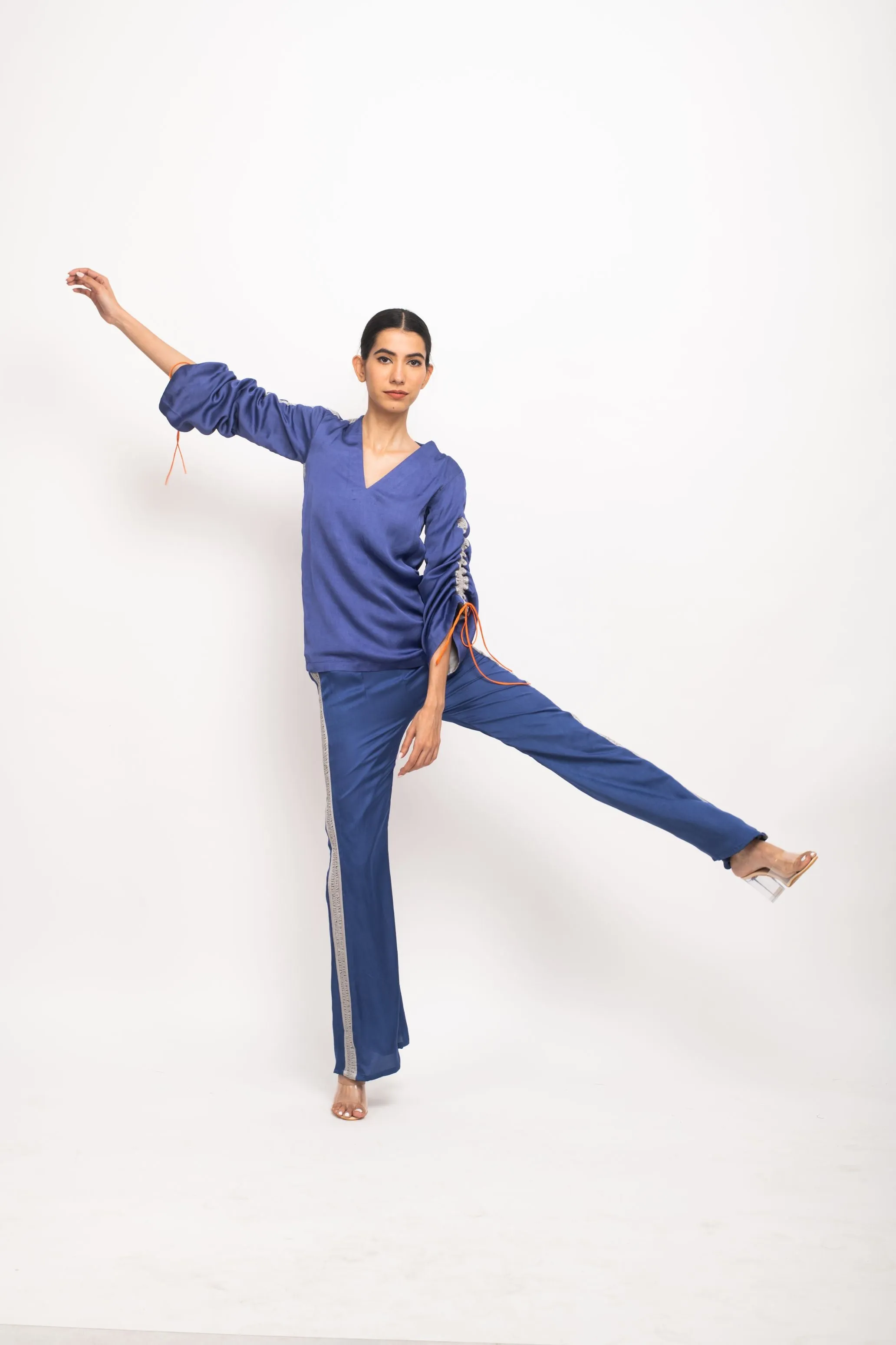 Blue-Grey Rouching Set