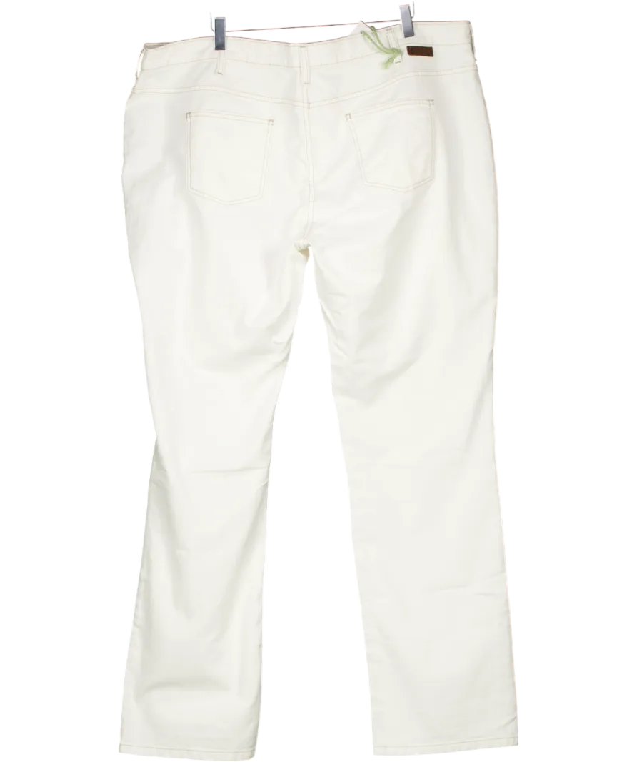 Boden White Straight Leg Contrast Stitch Jeans Long UK 22