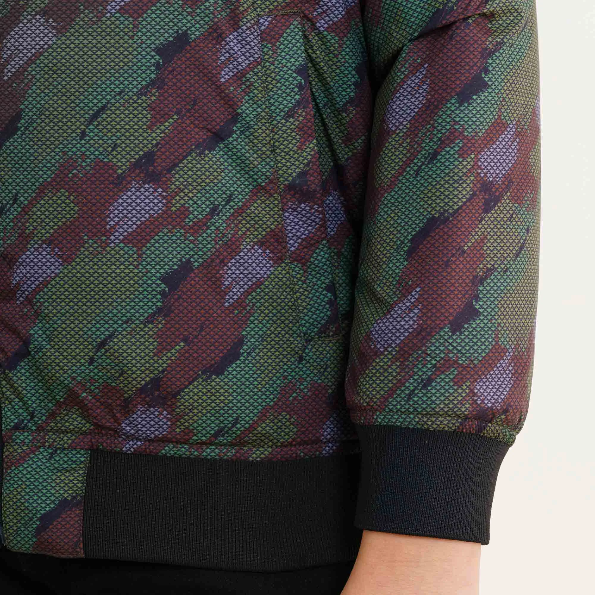 Boys Olive Printed Bomber Jacket