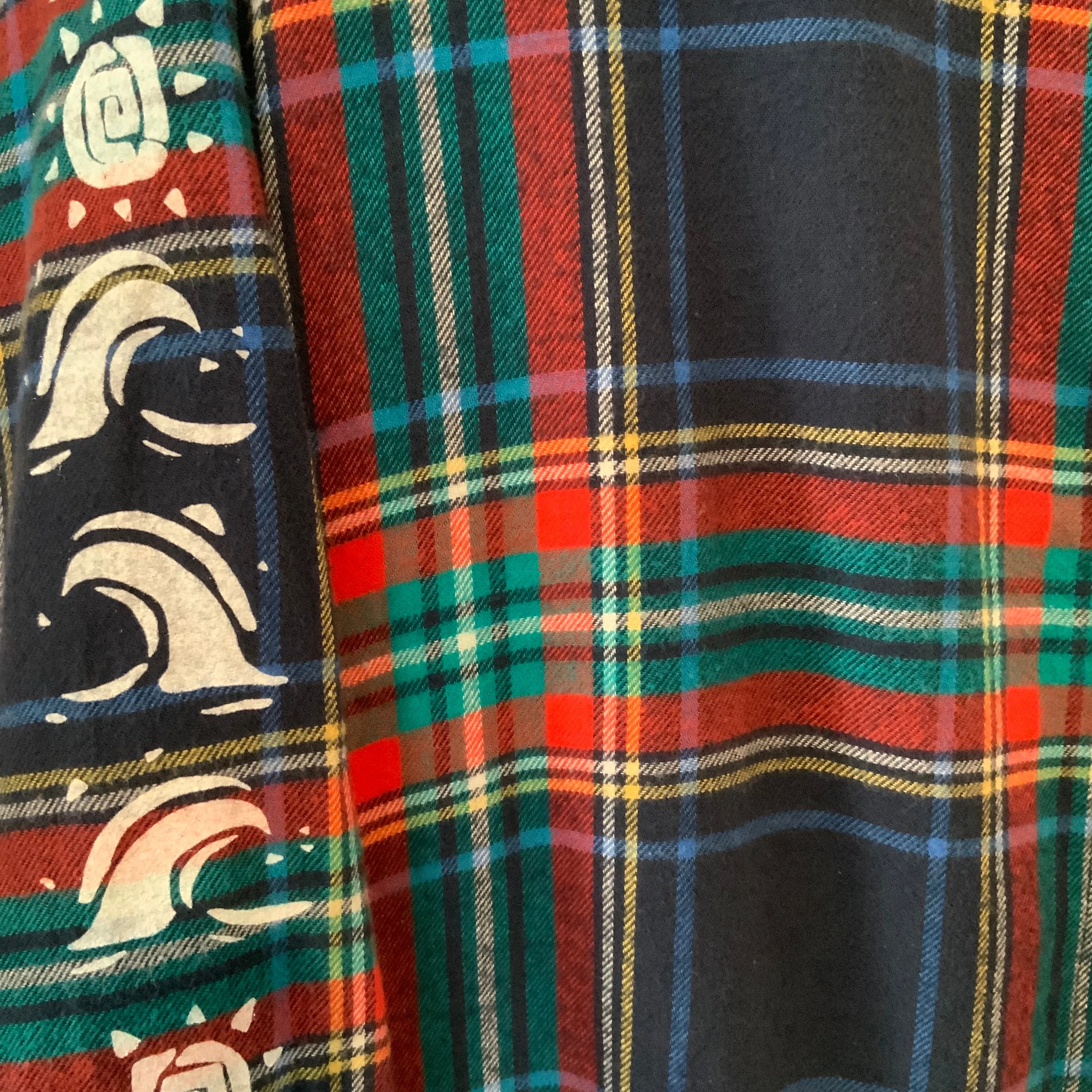 Burgundy/Blue Zip Split Flannel