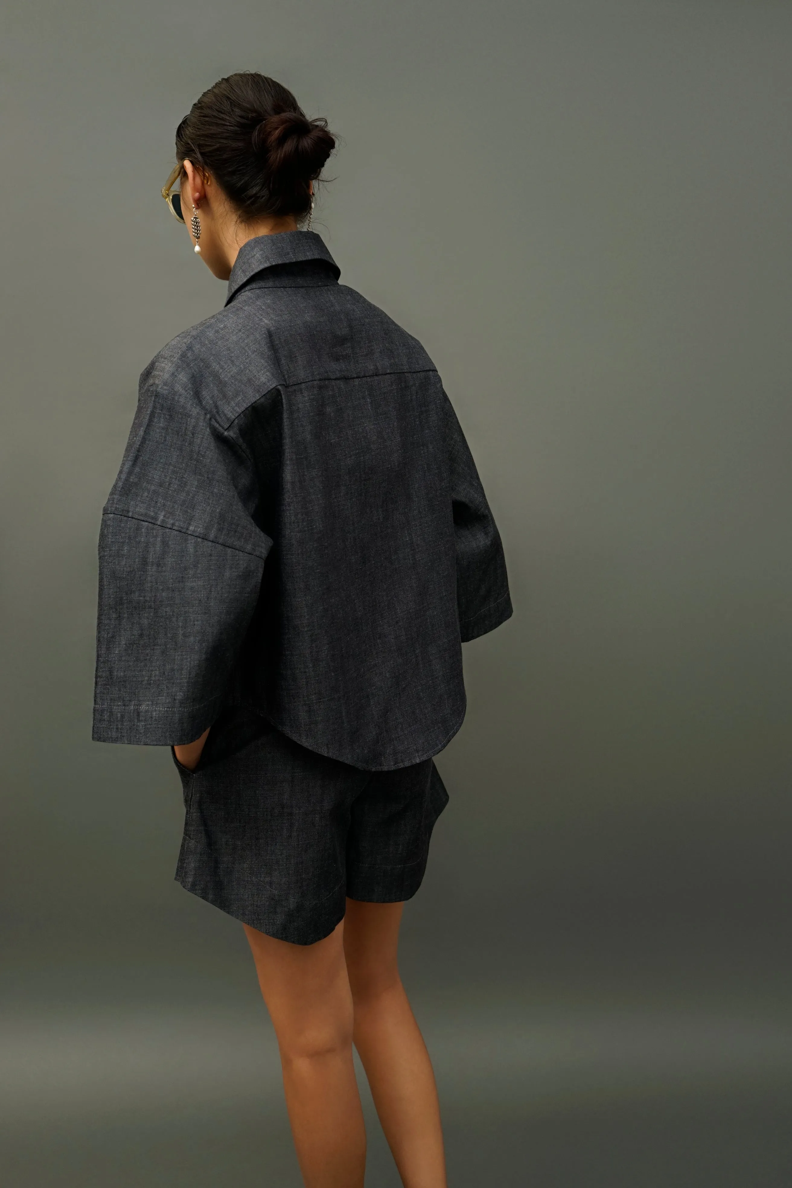 Calle Oversized Denim Utility Jacket