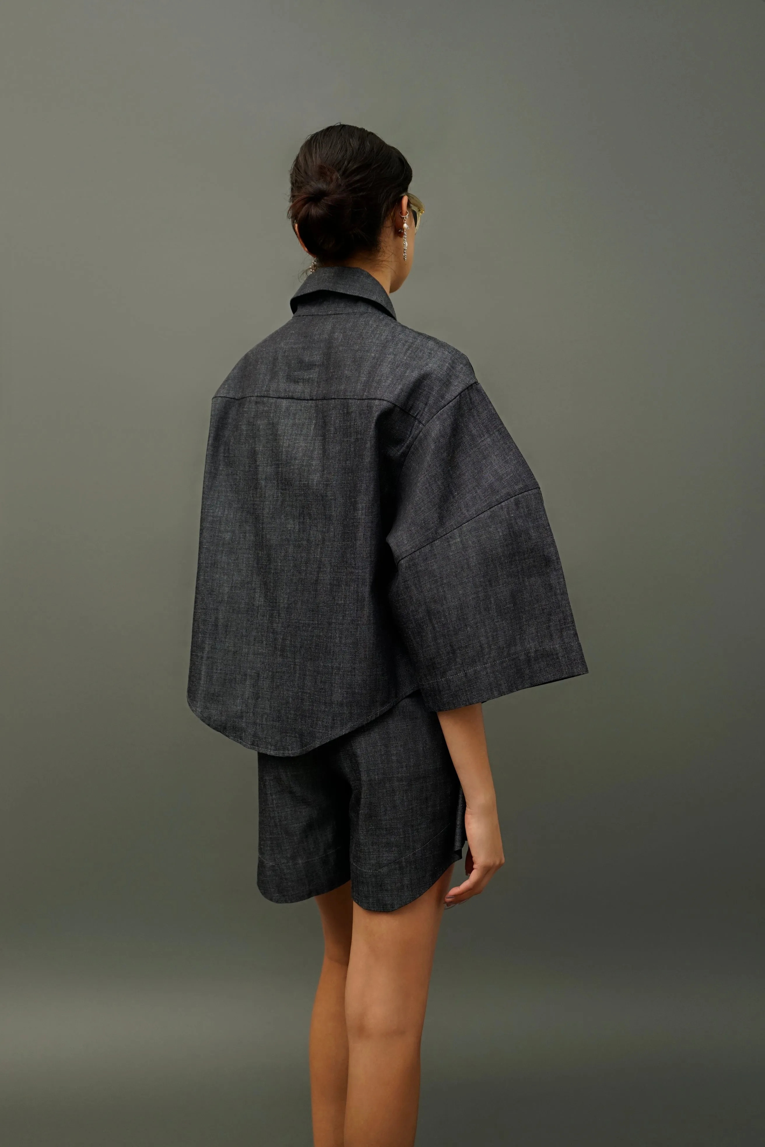 Calle Oversized Denim Utility Jacket