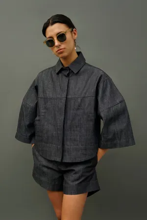 Calle Oversized Denim Utility Jacket