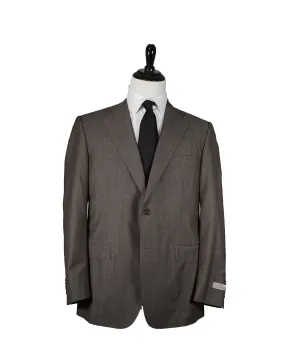 CANALI - Travel Collection Brown Birdseye Suit Partially Lined - 44R