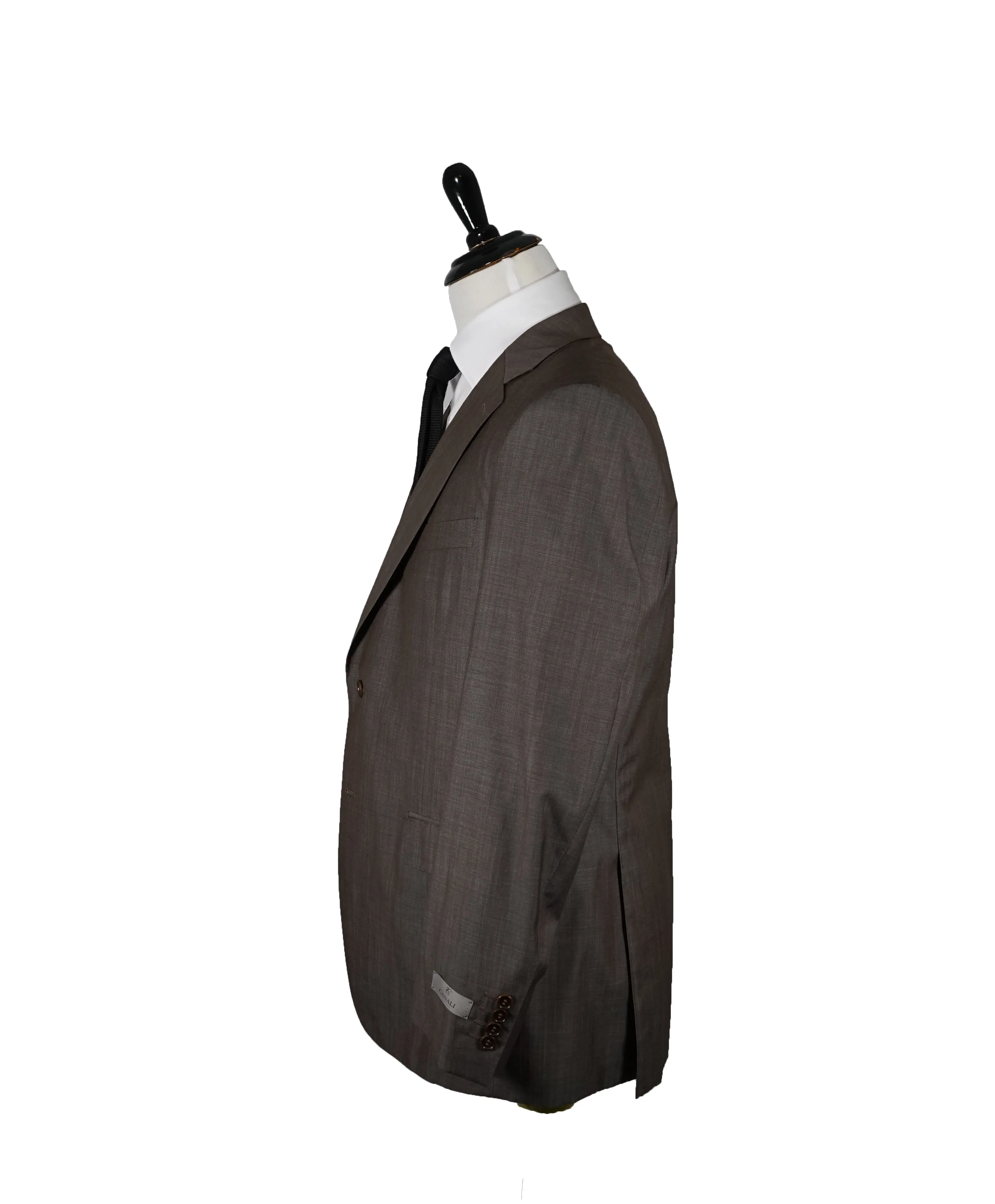 CANALI - Travel Collection Brown Birdseye Suit Partially Lined - 44R