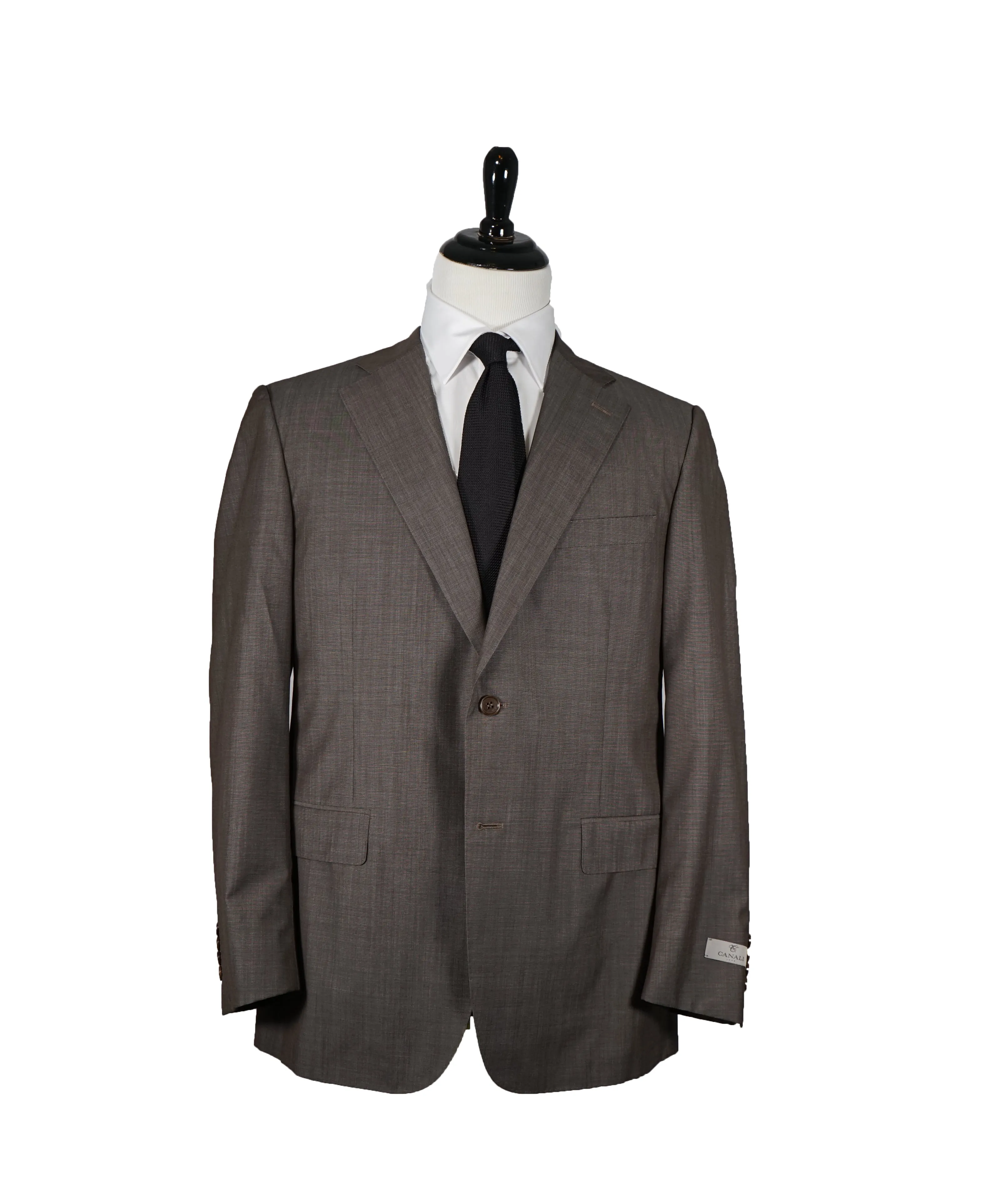 CANALI - Travel Collection Brown Birdseye Suit Partially Lined - 44R
