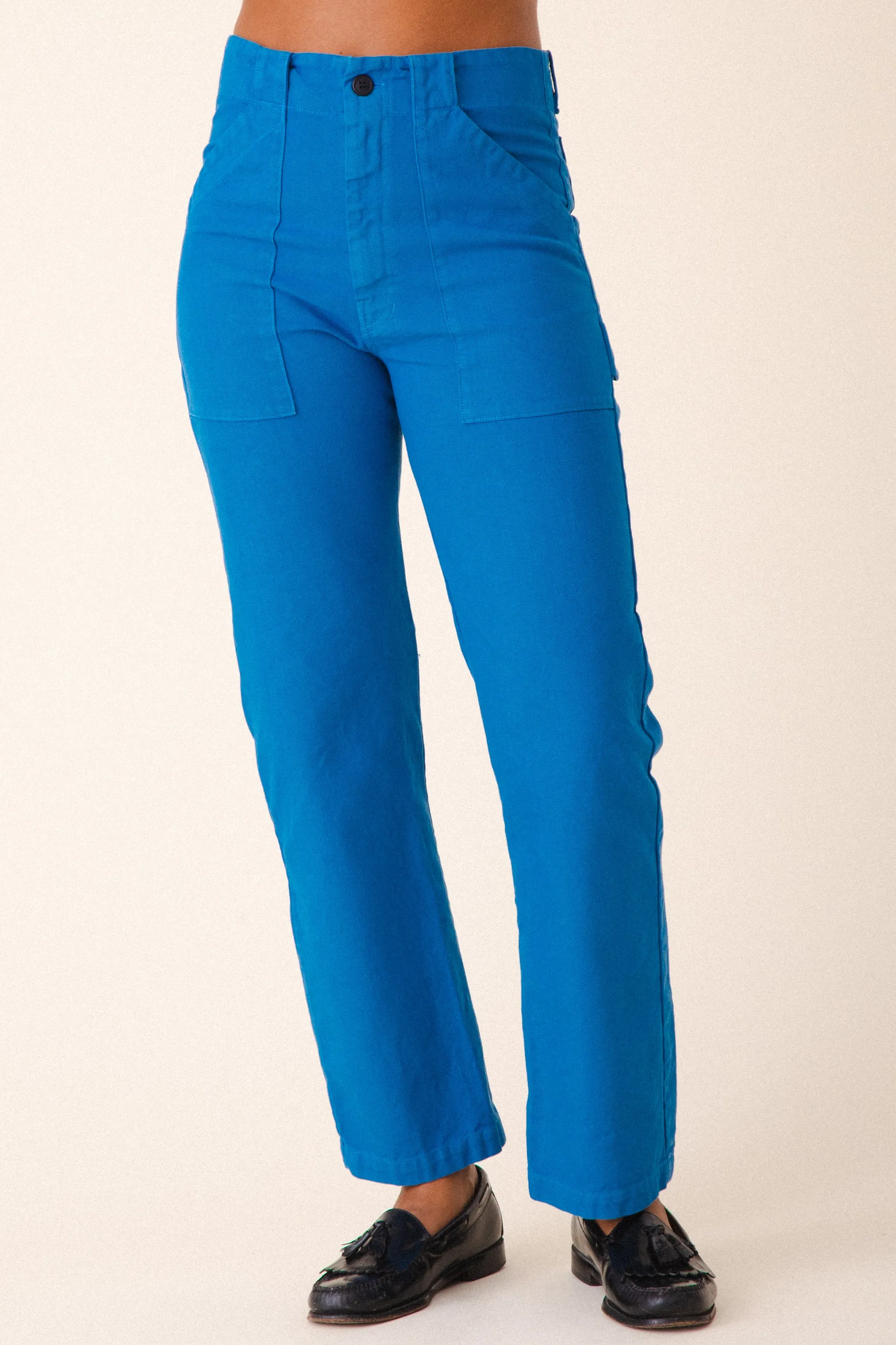 Canvas Utility Pant in French Blue