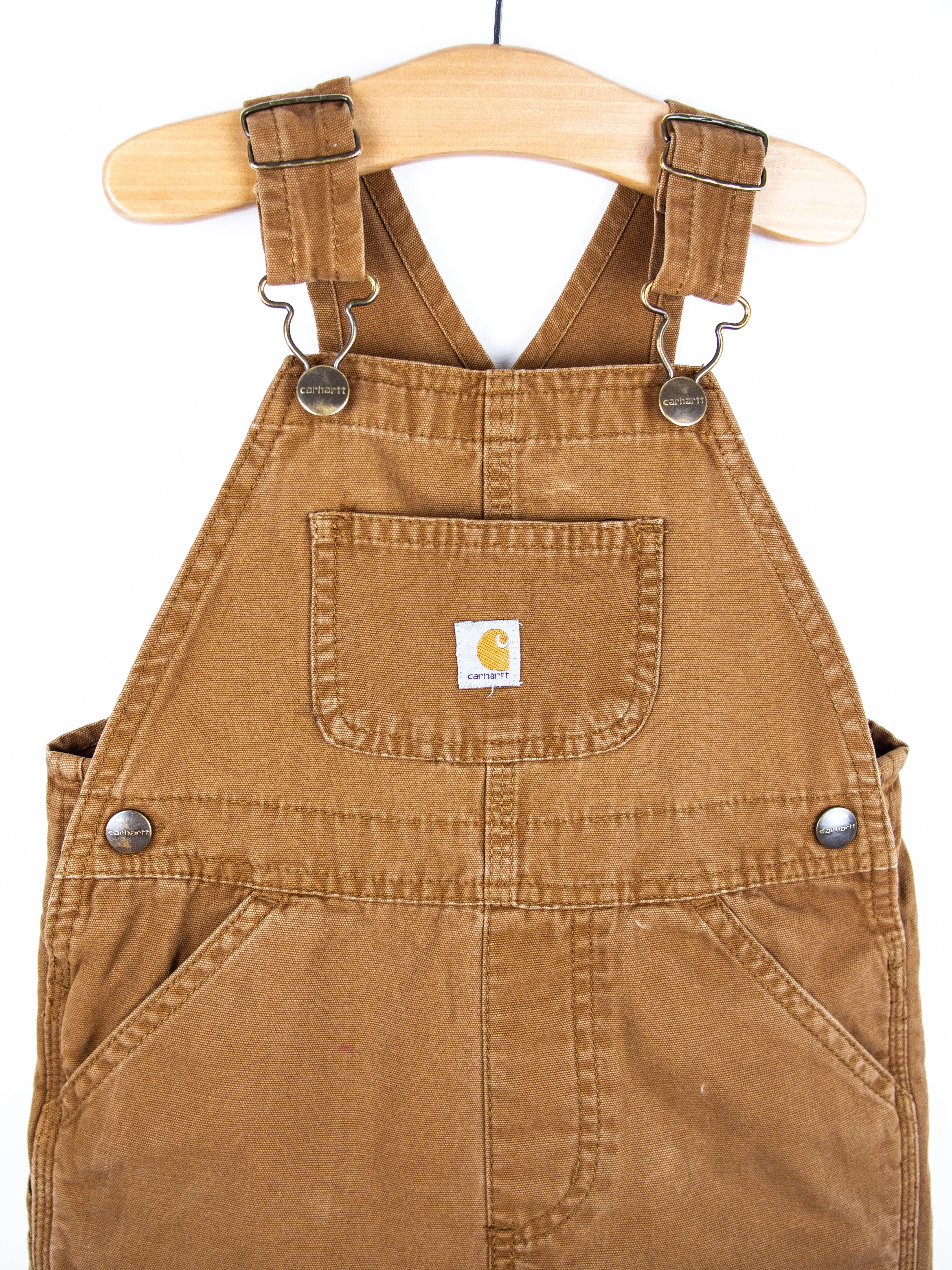 Carhartt Brown Dungaree Shorties - Age 3T