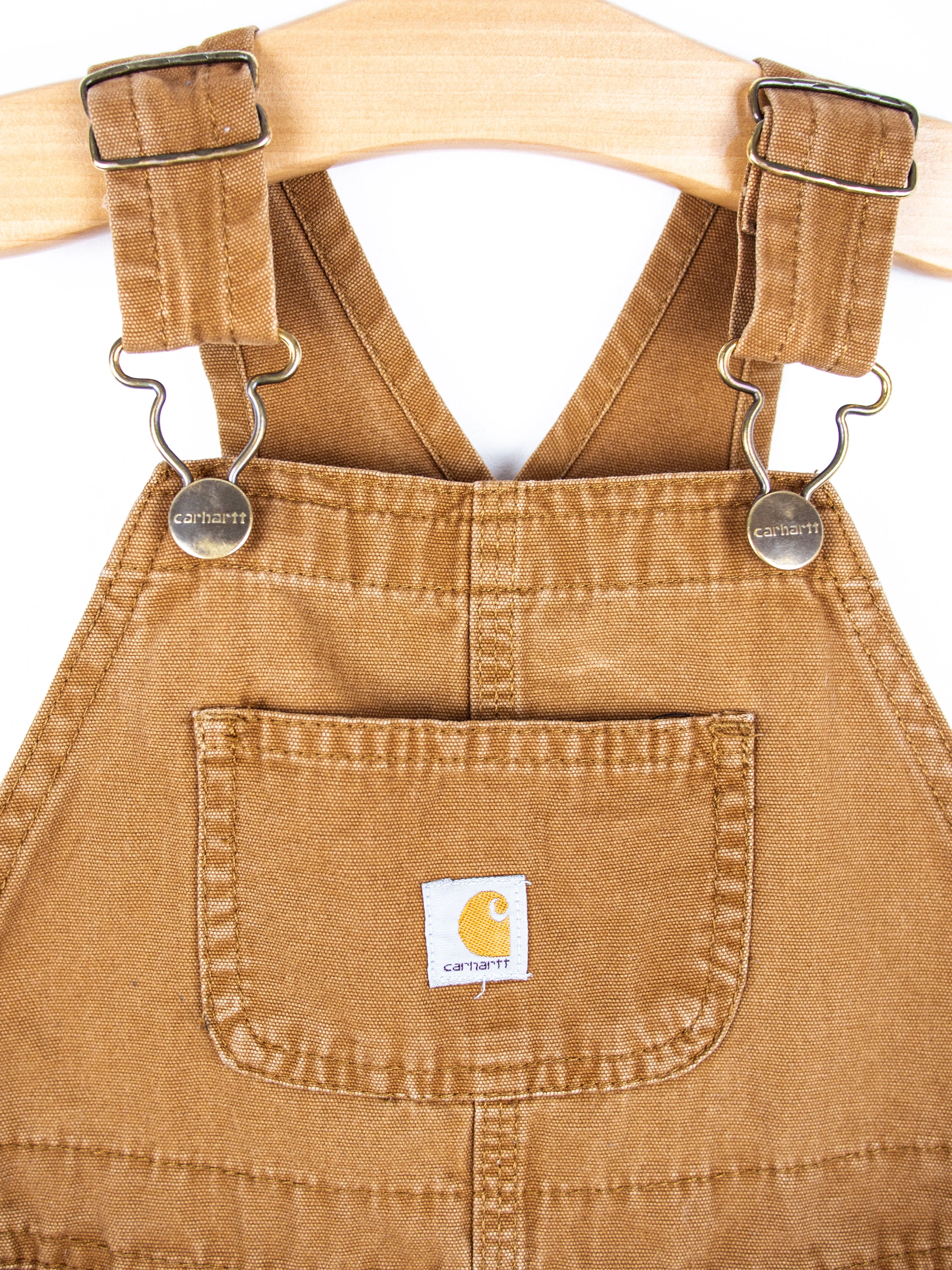 Carhartt Brown Dungaree Shorties - Age 3T