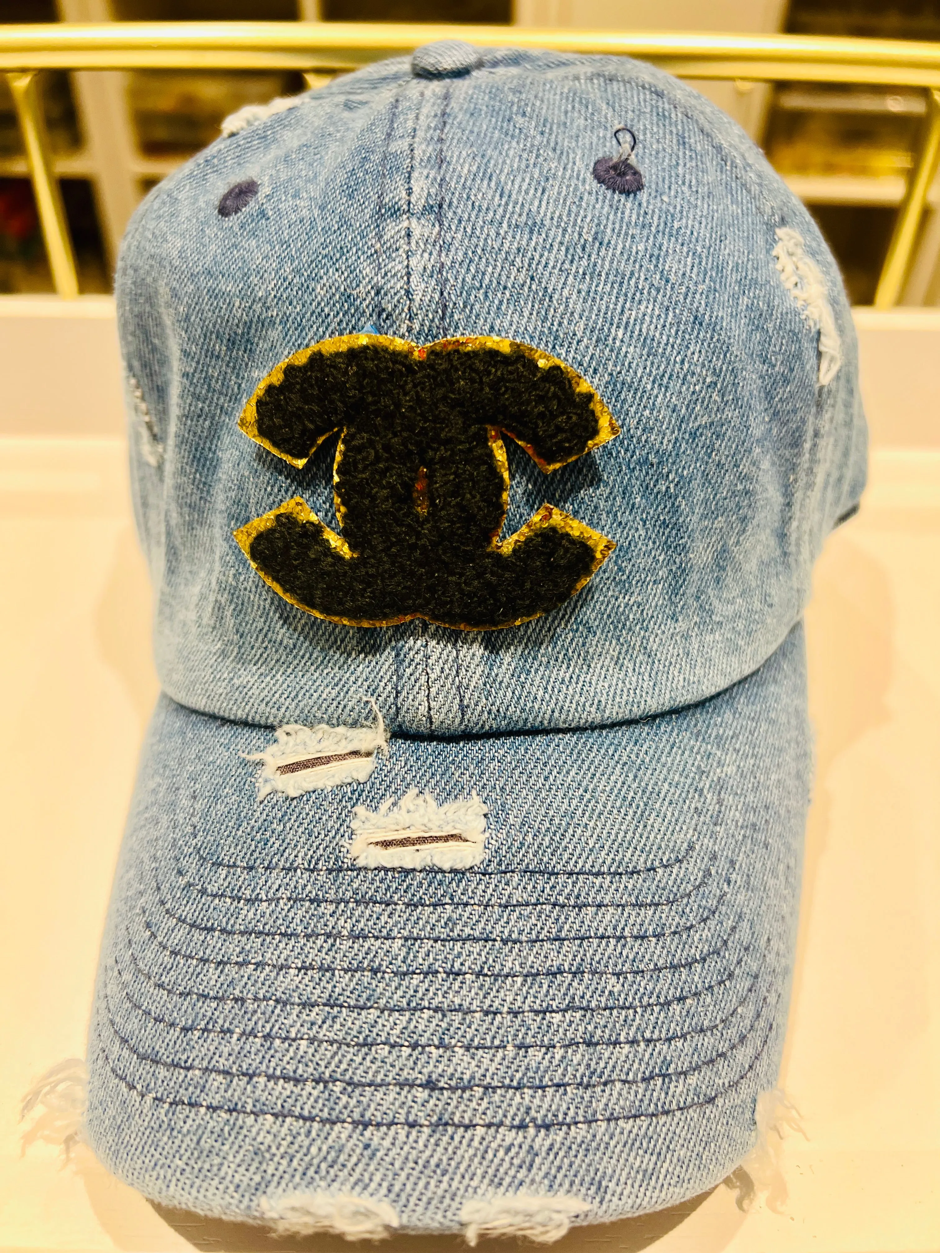 {CC1} Designer Inspired Dad Hat - Medium Blue Denim