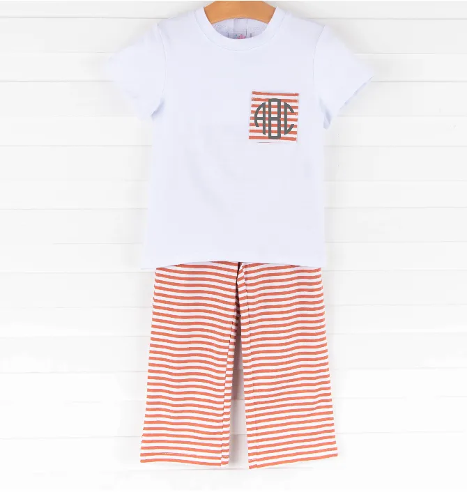 Charles Pant Set, Orange Stripe