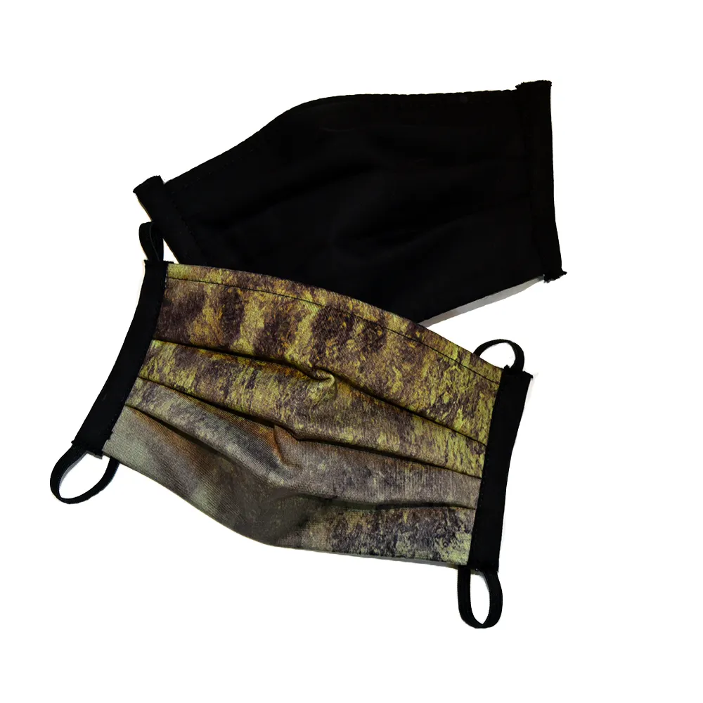 'Cheetah' Olive/Black Reversible Face Mask