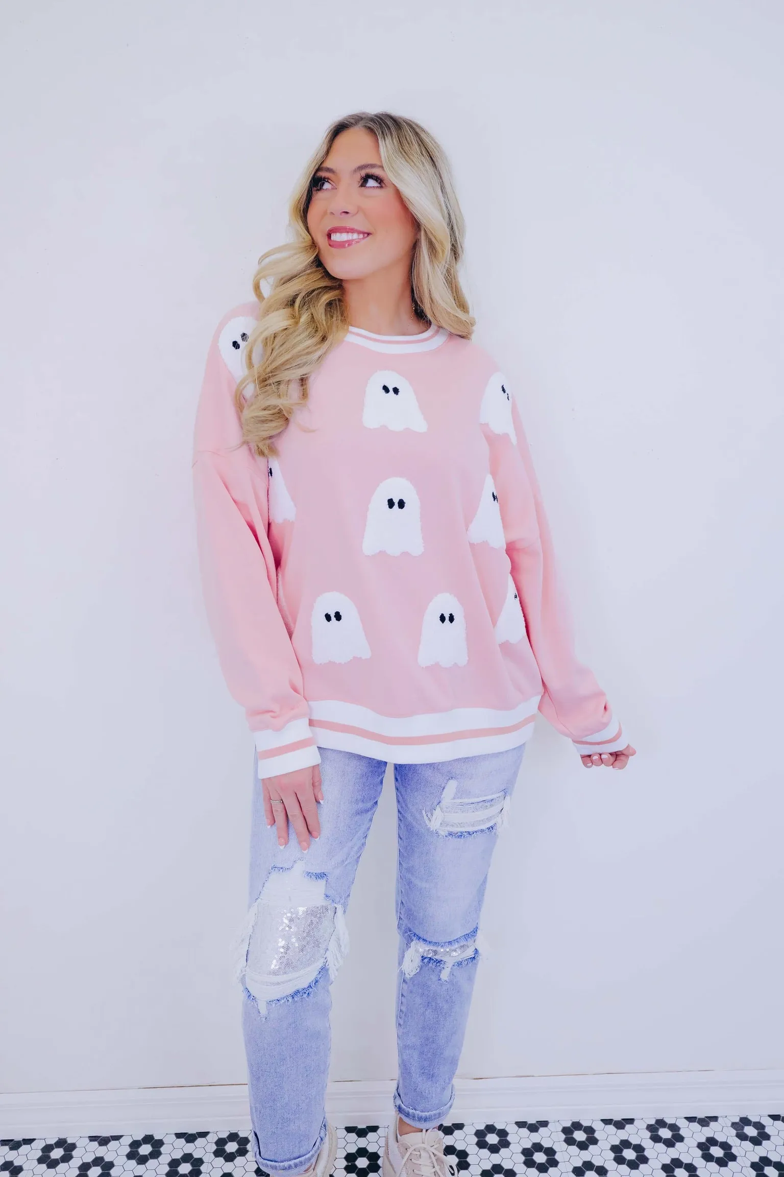 Chenille Ghost Patch Sweatshirt