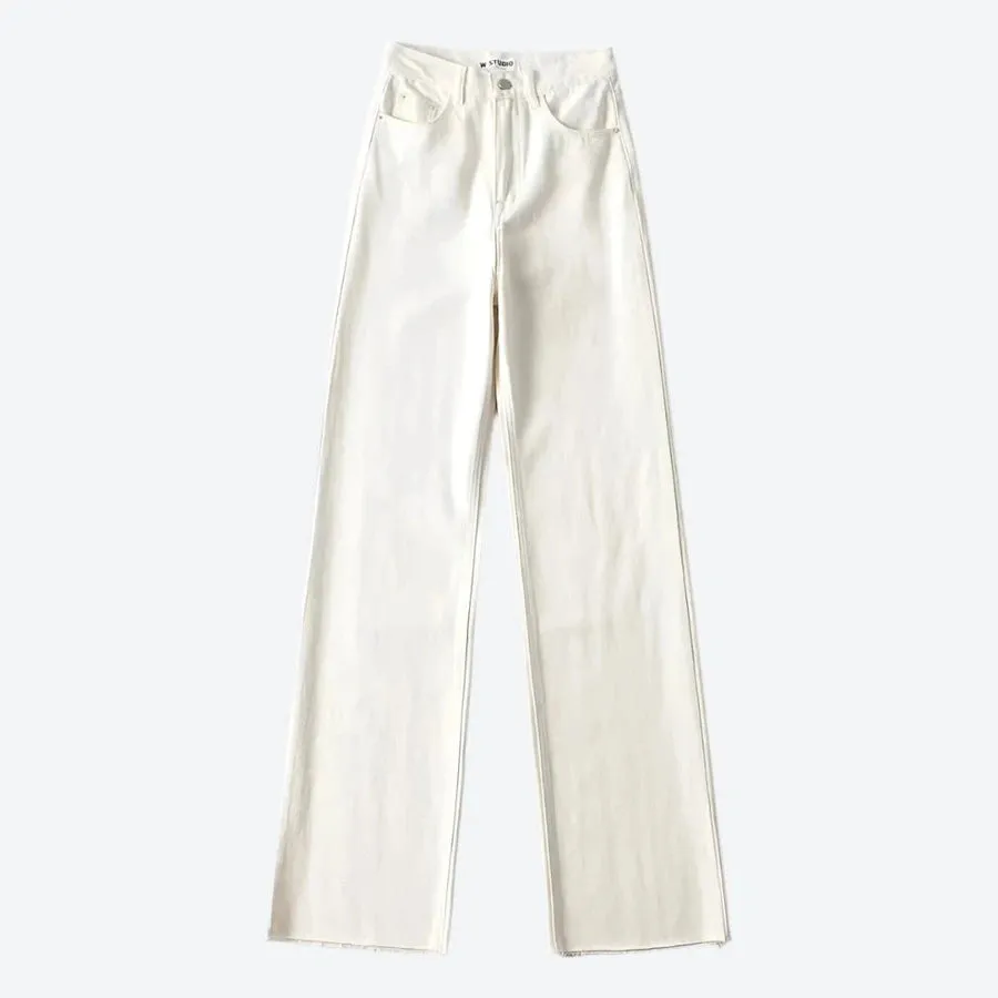 Classic Wide-Leg High-Waist Black Jeans