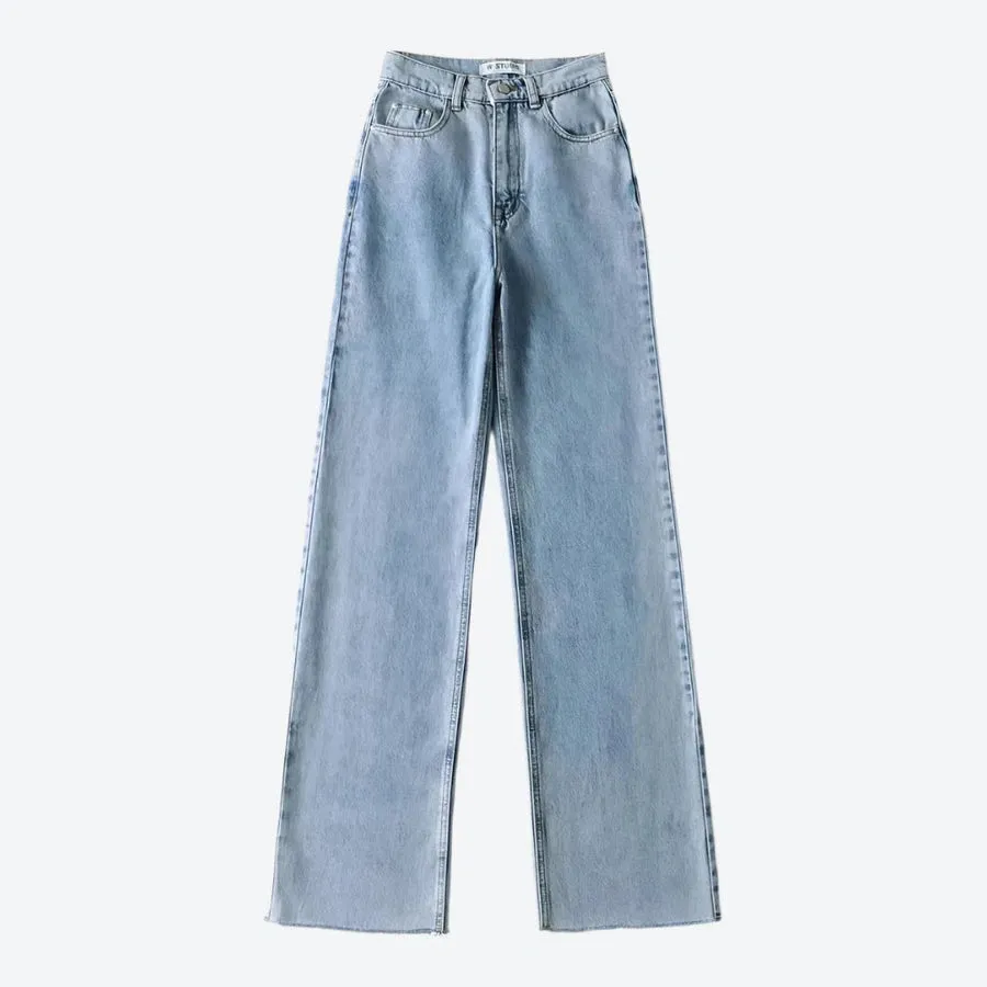 Classic Wide-Leg High-Waist Black Jeans