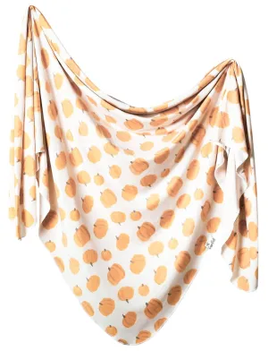 Copper Pearl Patch Knit Swaddle Blanket