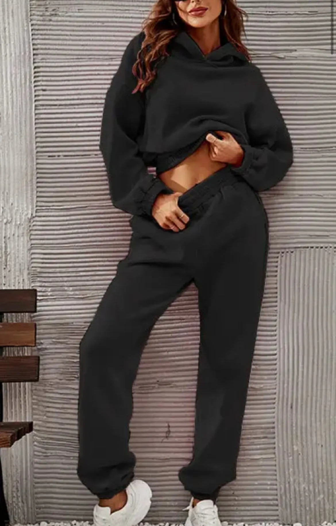 Crop Sweatshirt With Hood