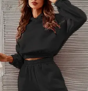 Crop Sweatshirt With Hood