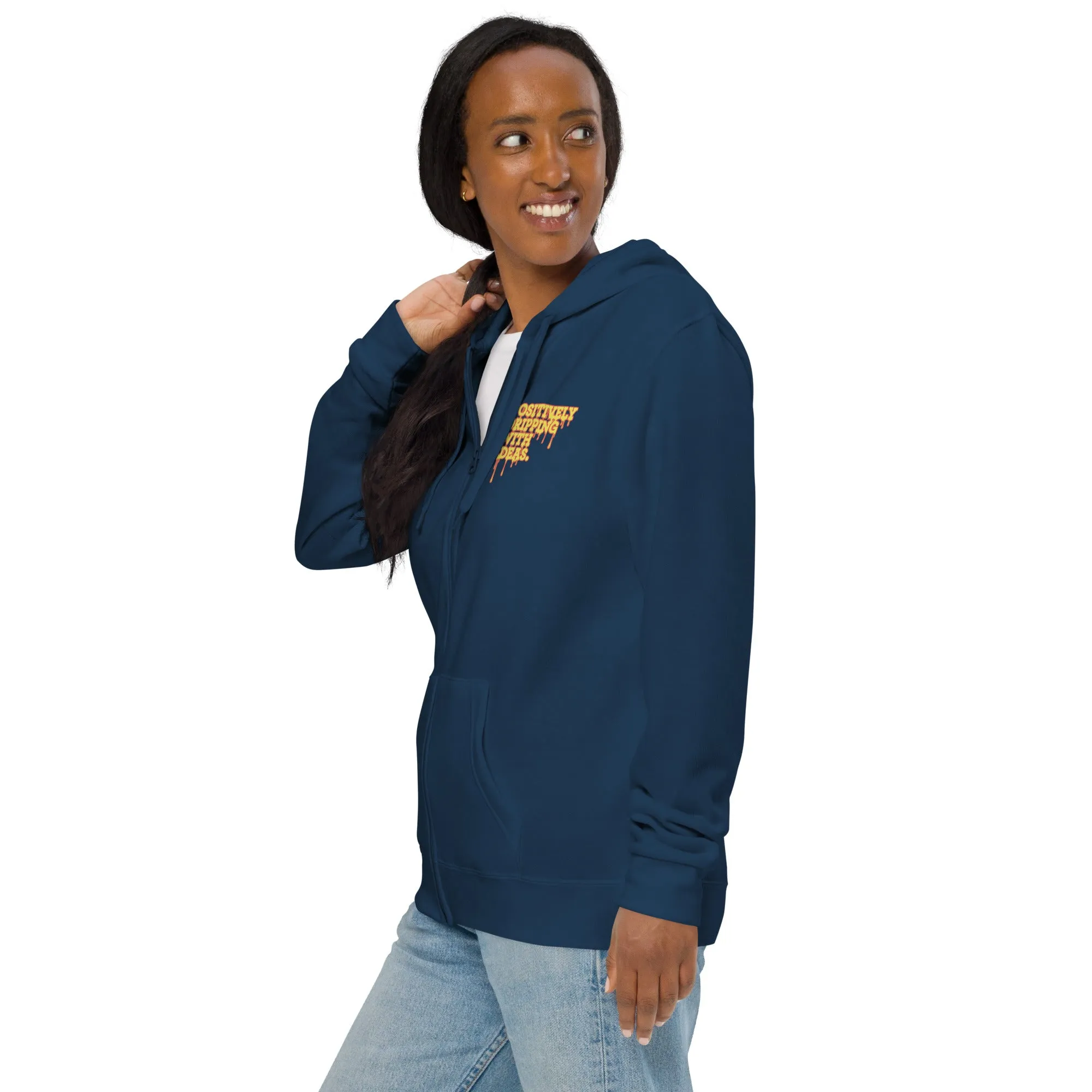 Custom Drips Navy zip hoodie
