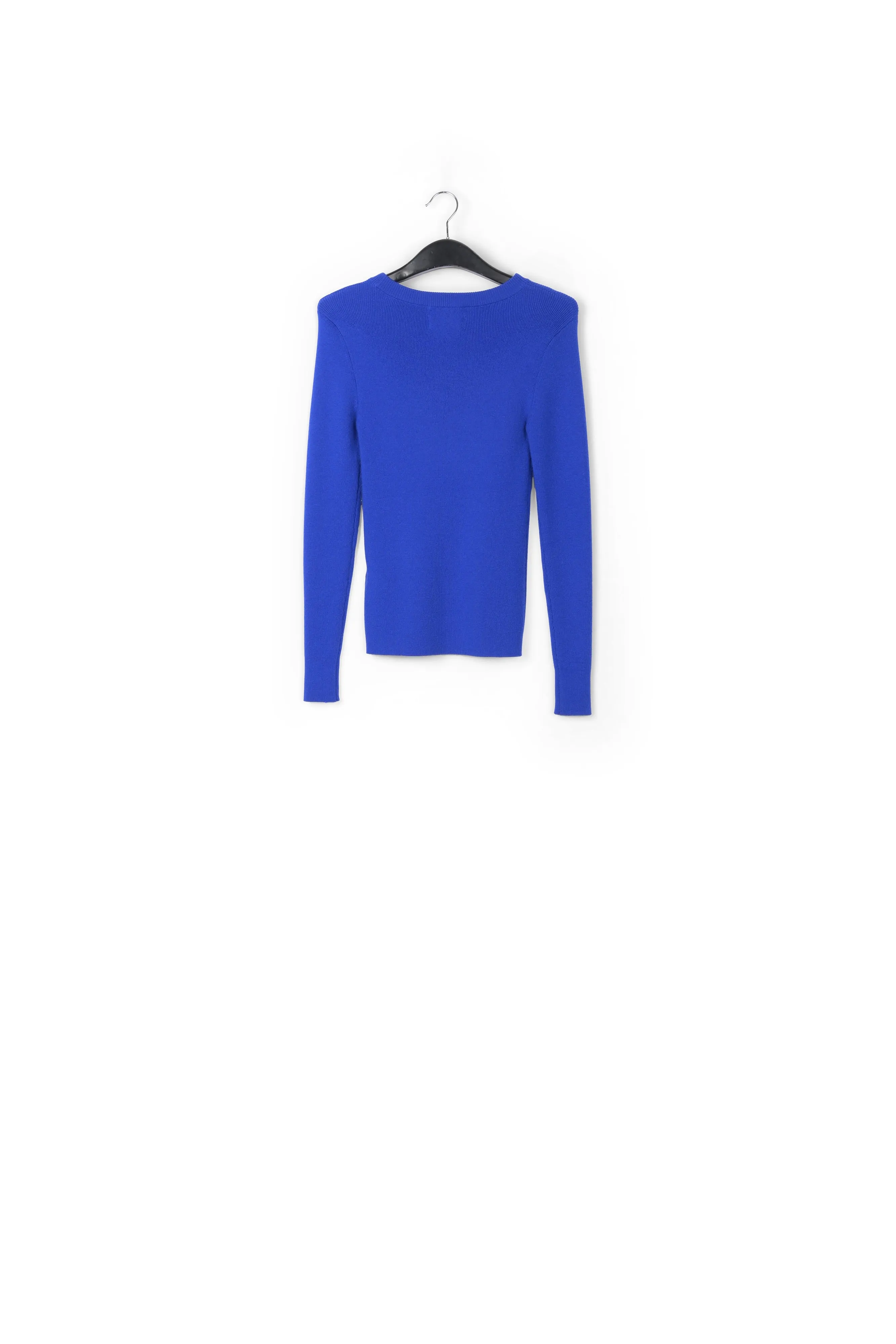 Dark blue rib-knitted sweater