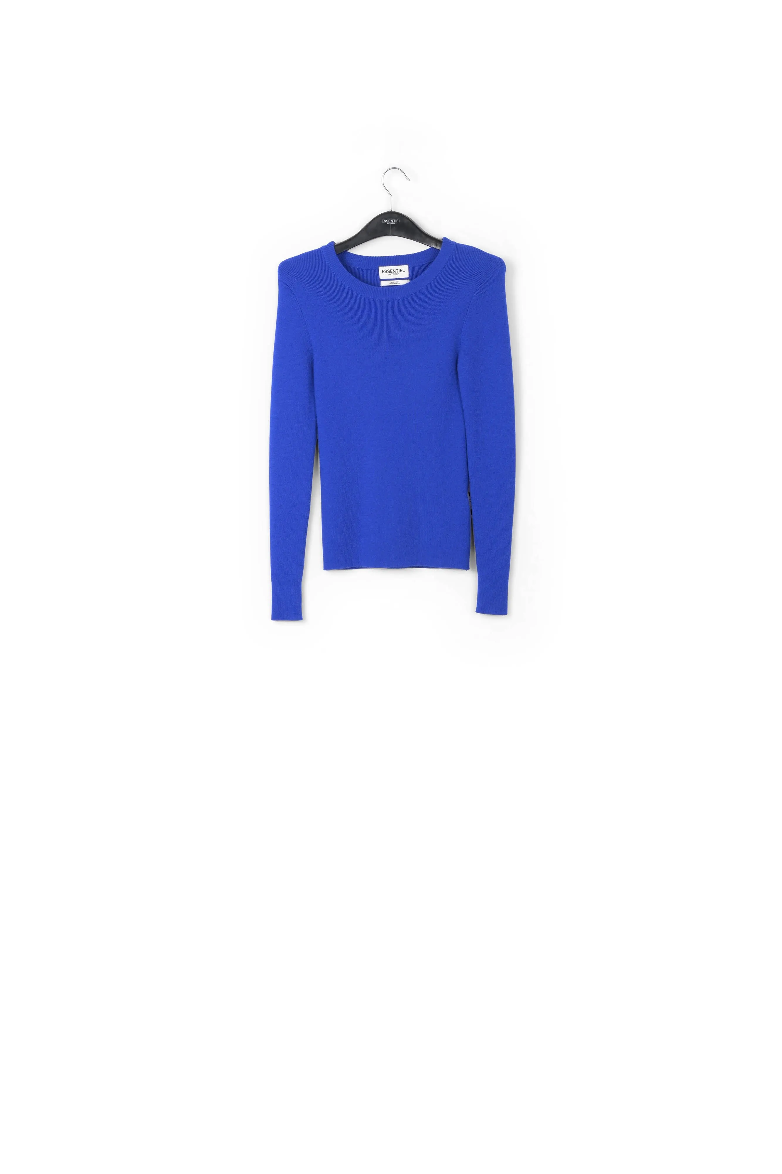 Dark blue rib-knitted sweater