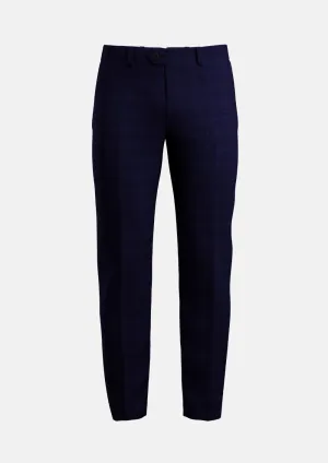 Deep Blue Flannel Windowpane Pants
