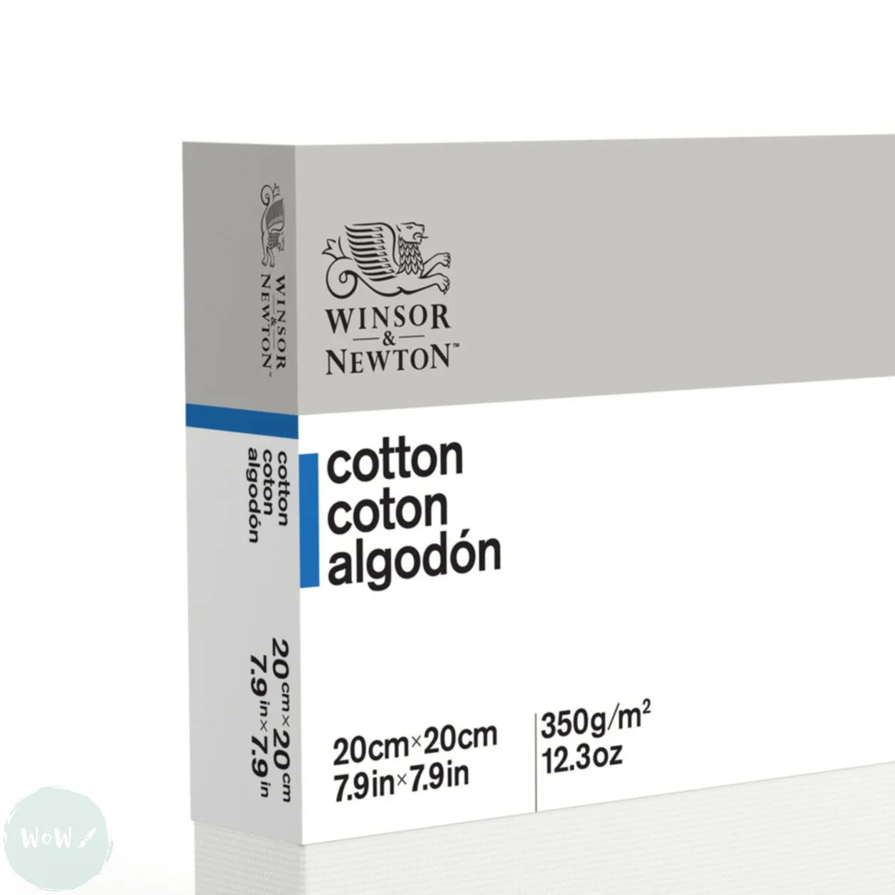 DEEP EDGE White Primed Stretched 100% Cotton Canvas – Winsor & Newton CLASSIC -  20 x 20cm (Approx. 8 x 8”)