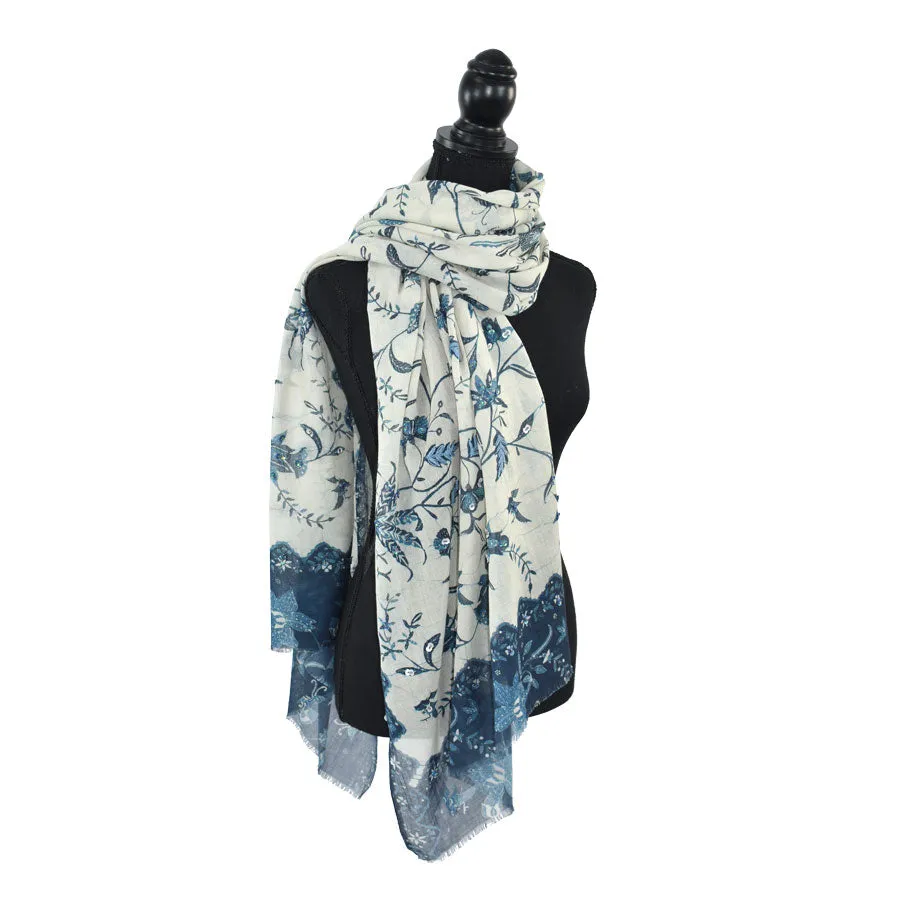 Dupatta Designs Mikado Embroidered Bird Scarf