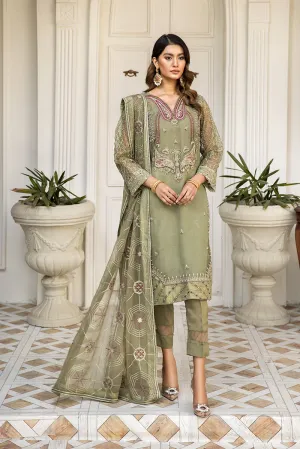 Embroidered Salwar Kameez in Pistachio Color #PF490