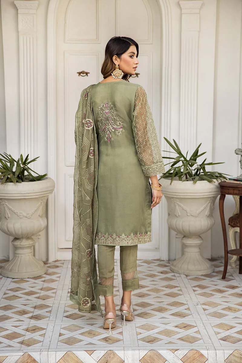 Embroidered Salwar Kameez in Pistachio Color #PF490