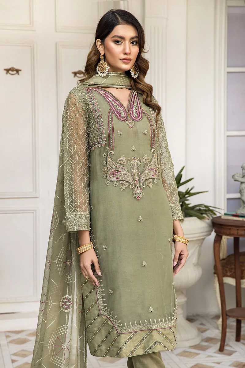 Embroidered Salwar Kameez in Pistachio Color #PF490